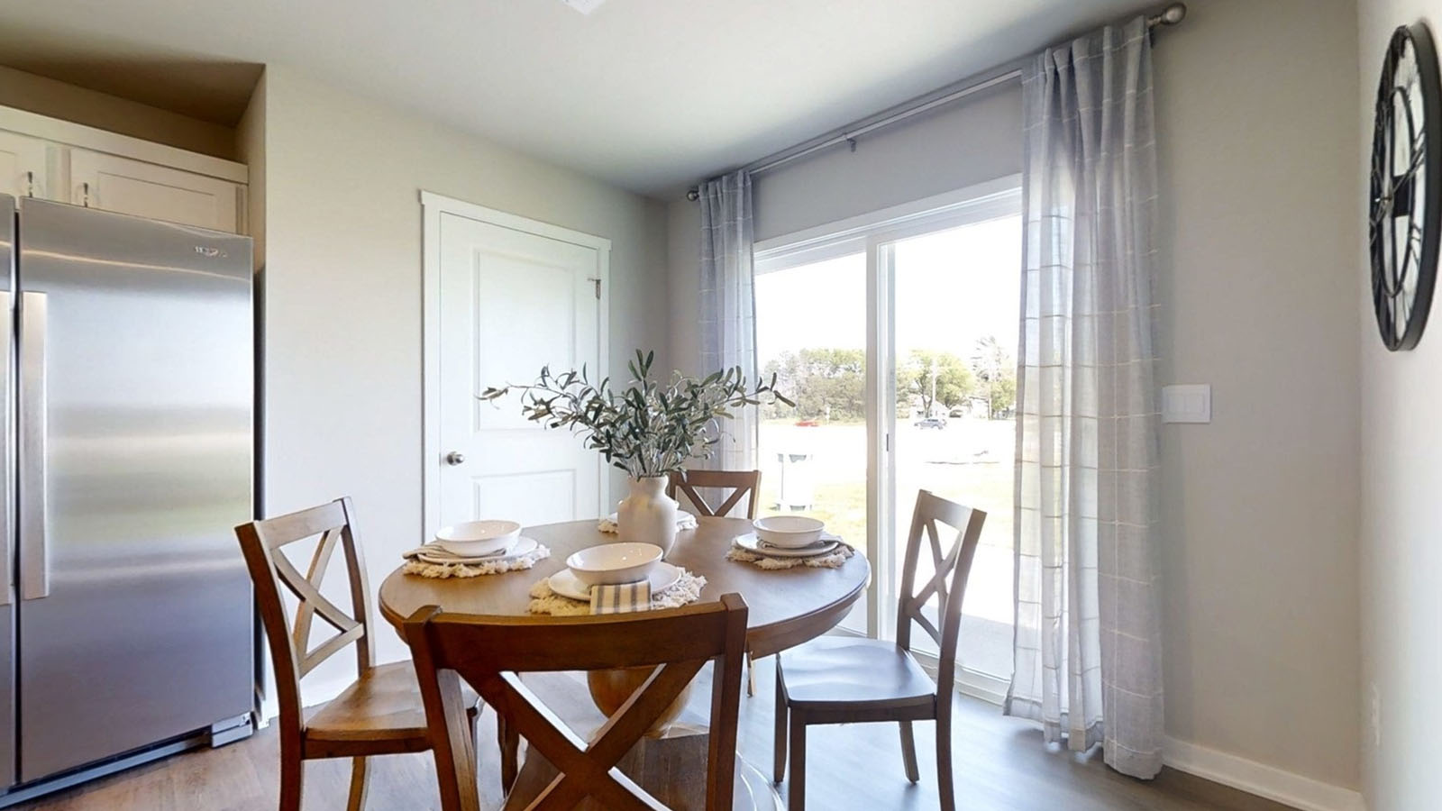 Dining room in the Sydney with sliding glass door