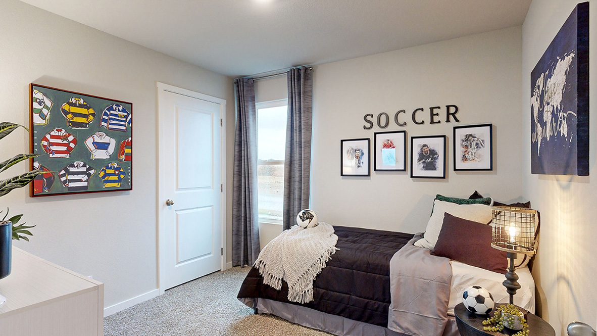 Third bedroom in the Roland with a twin bed for a young boy