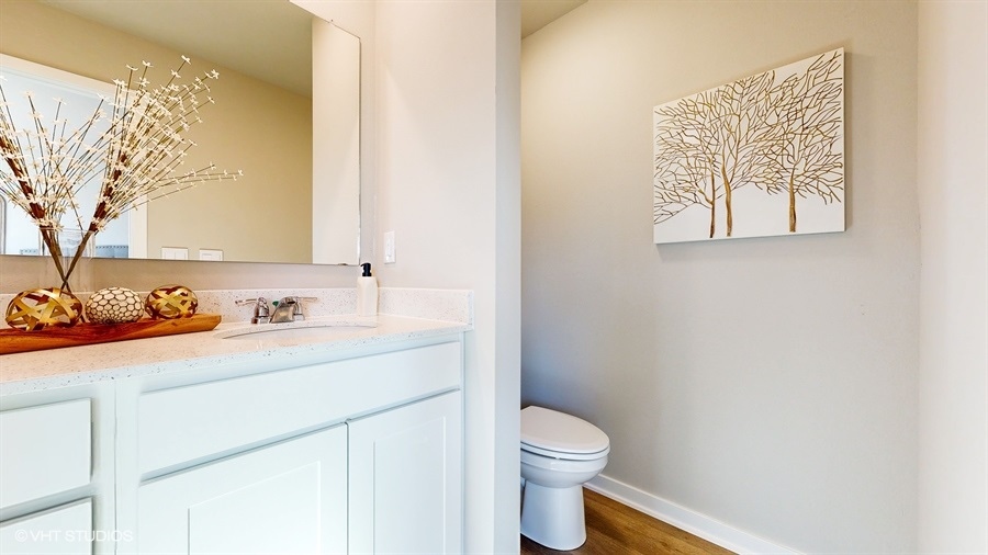 Primary bathroom showing one sink and toilet