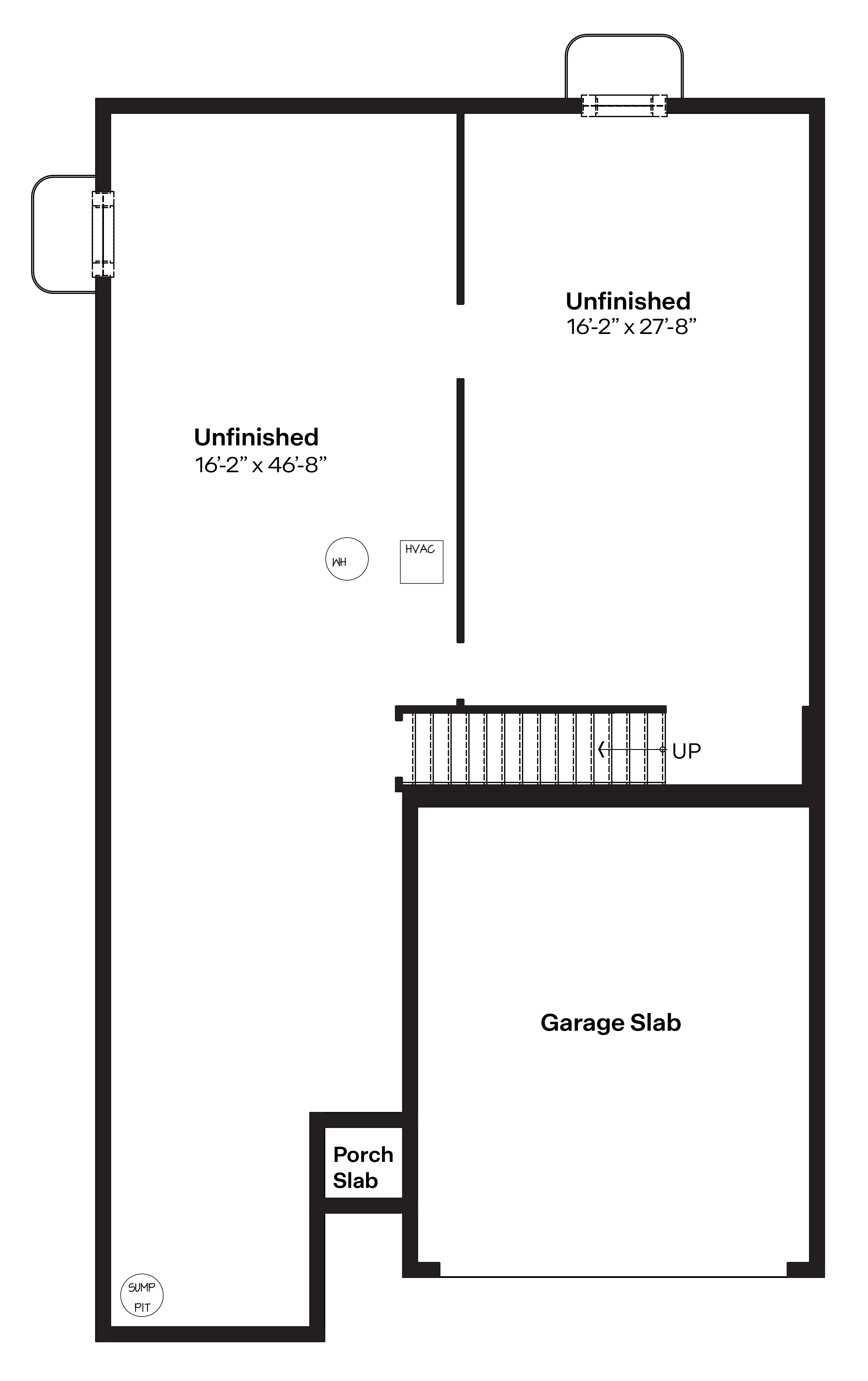 Abbott unfinished basement rendering