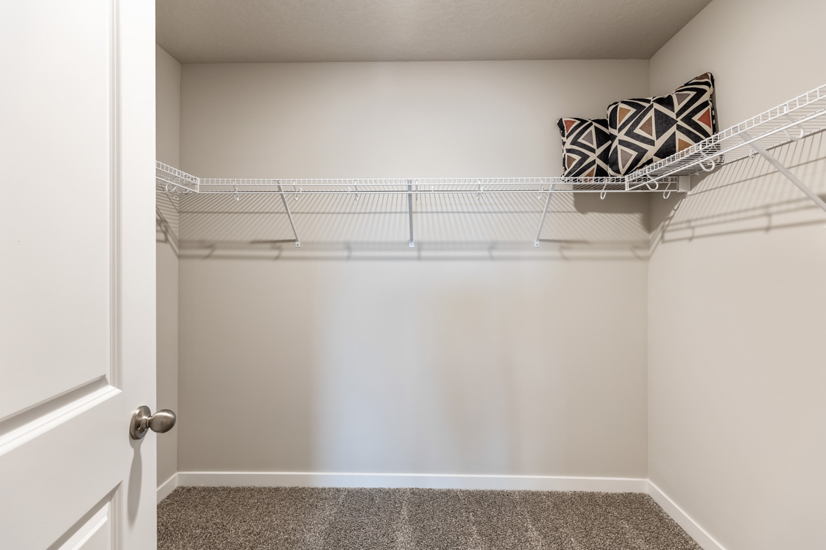 Primary walk-in closet with shelving