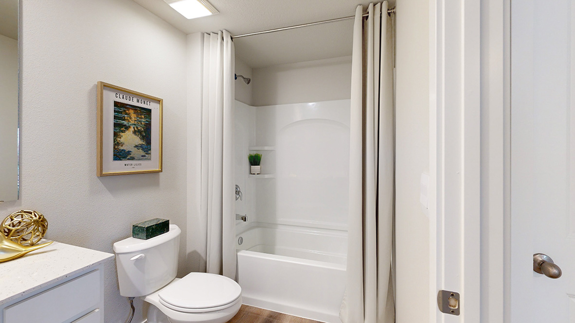 Third full bathroom in the finished basement of the Reagan