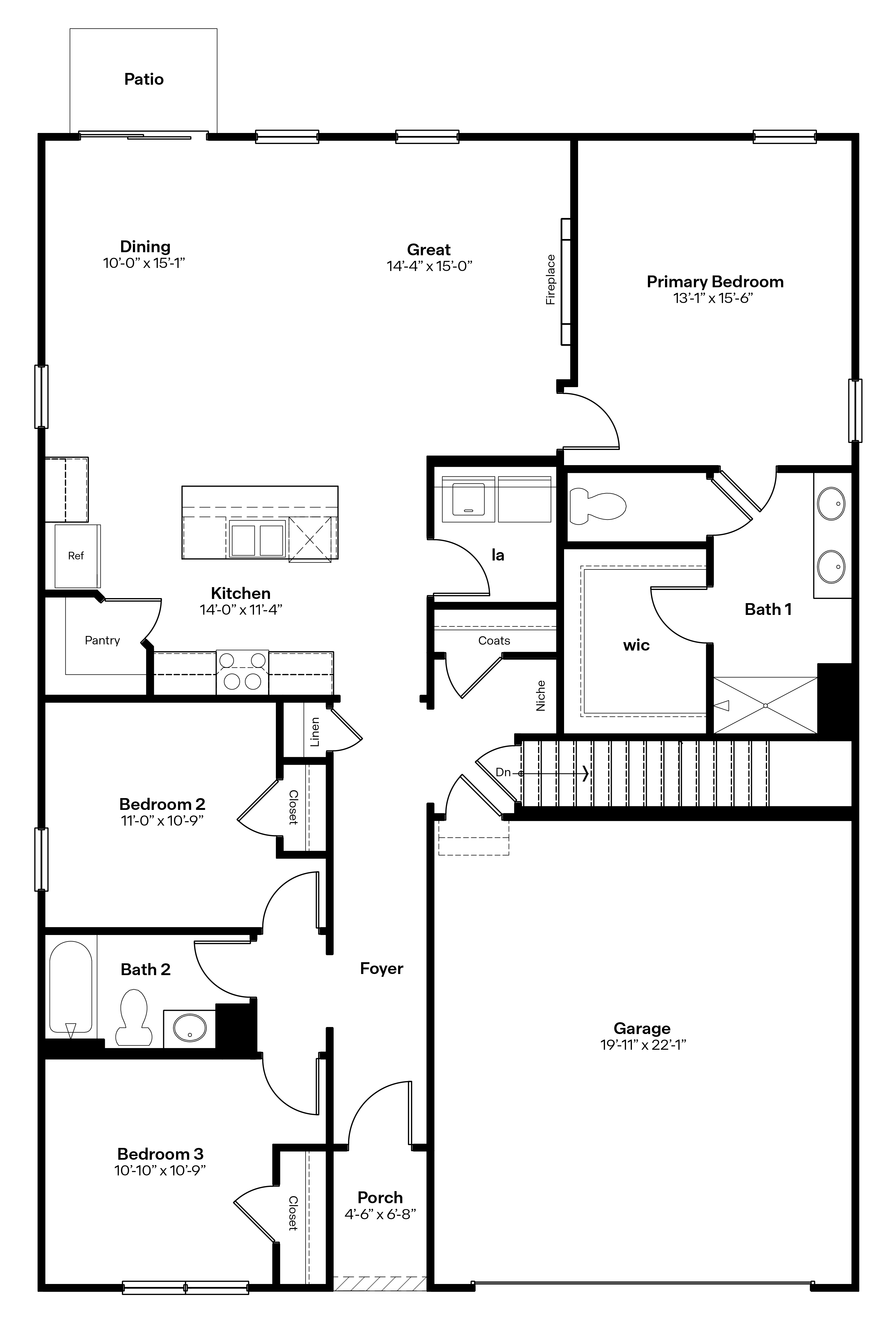 Neuville main level floor plan
