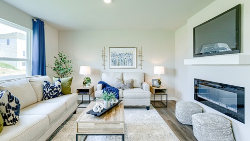 Bellhaven spacious living room with seating area