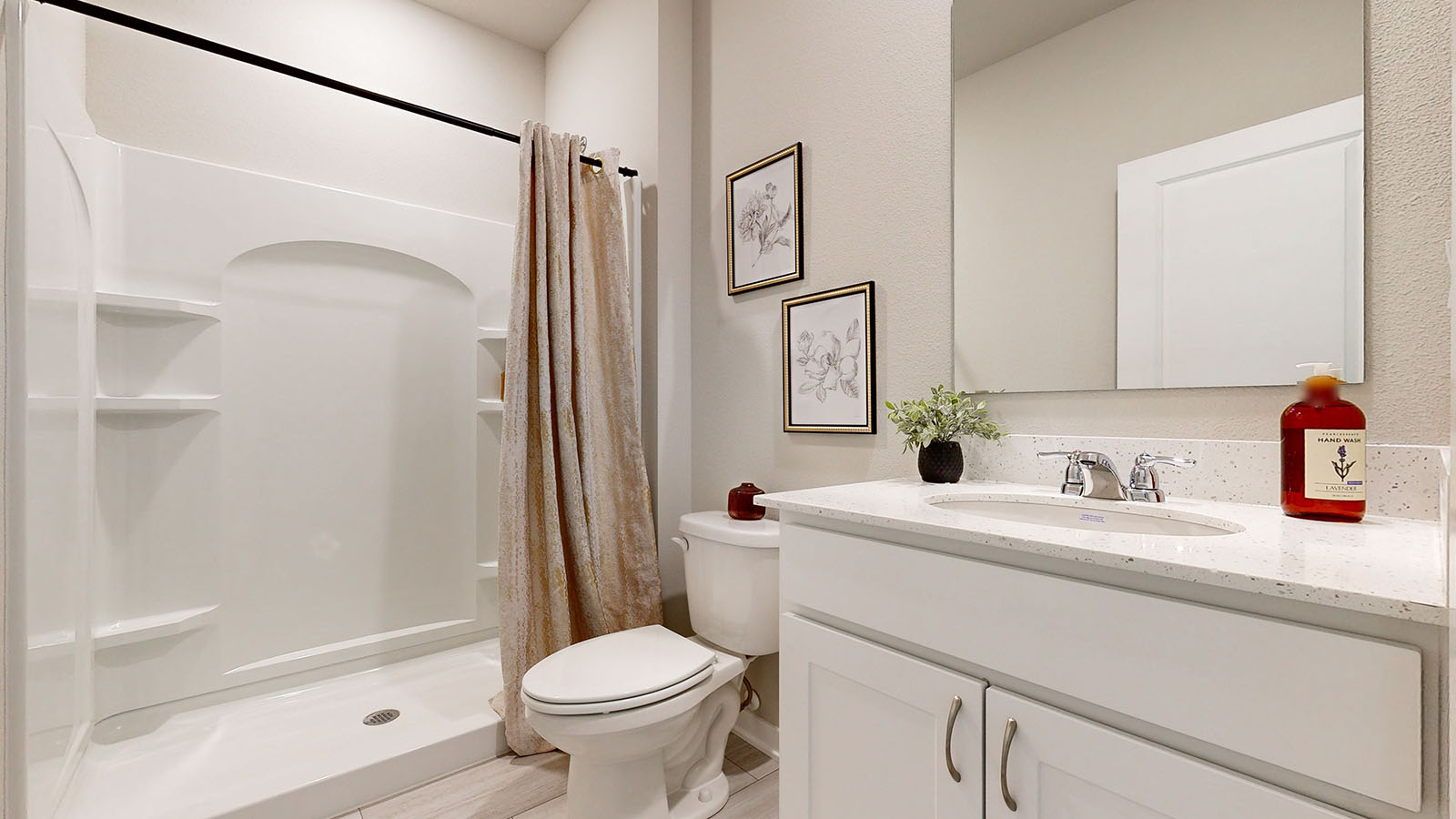 Third bathroom with a walk-in shower toliet and sink in the Fairfield