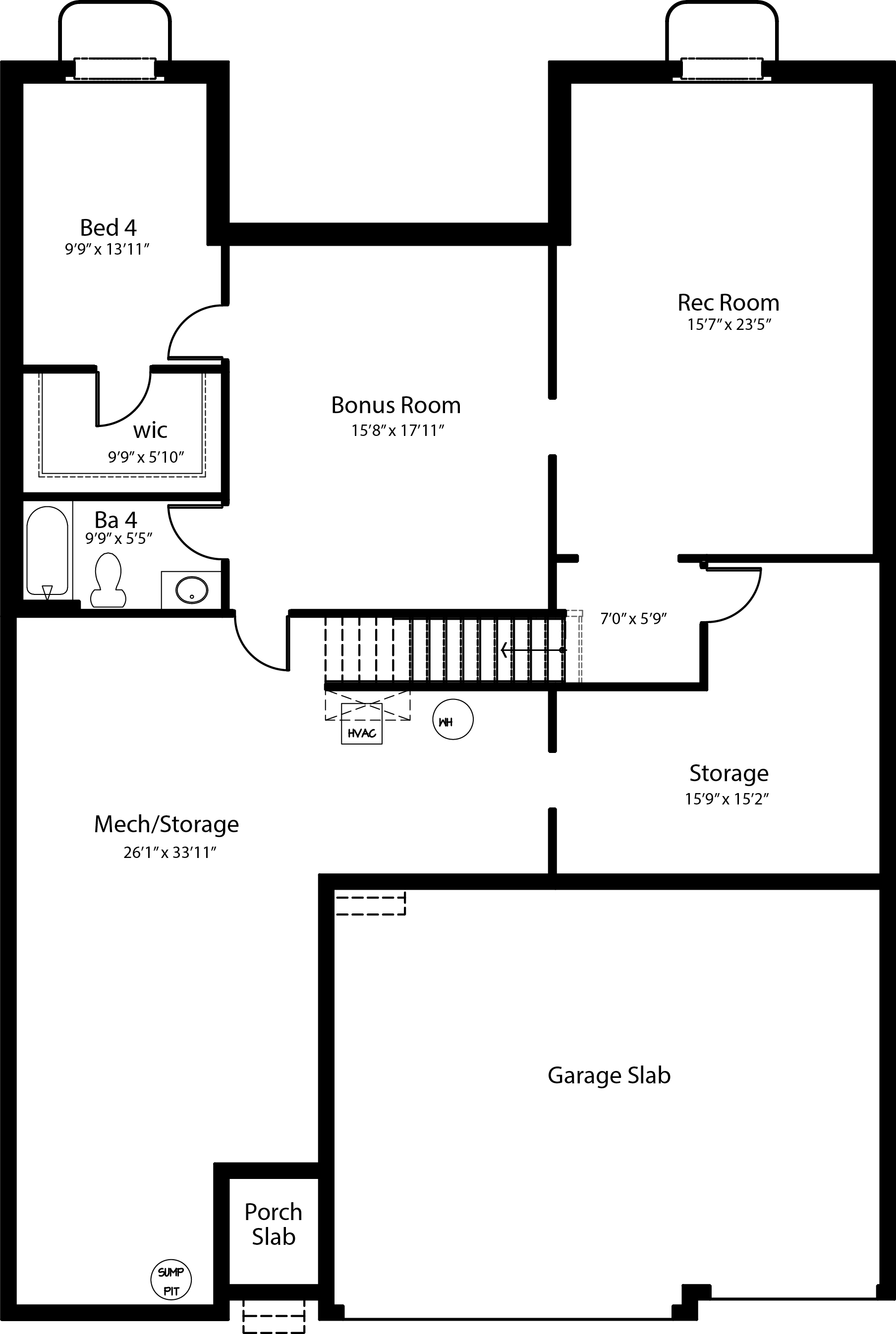 Fairfield - unfinished basement