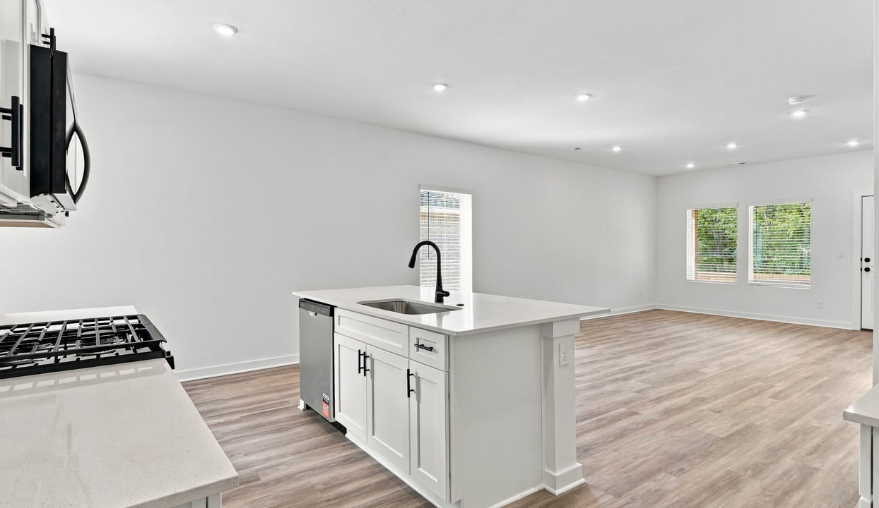 Kitchen Island and Living