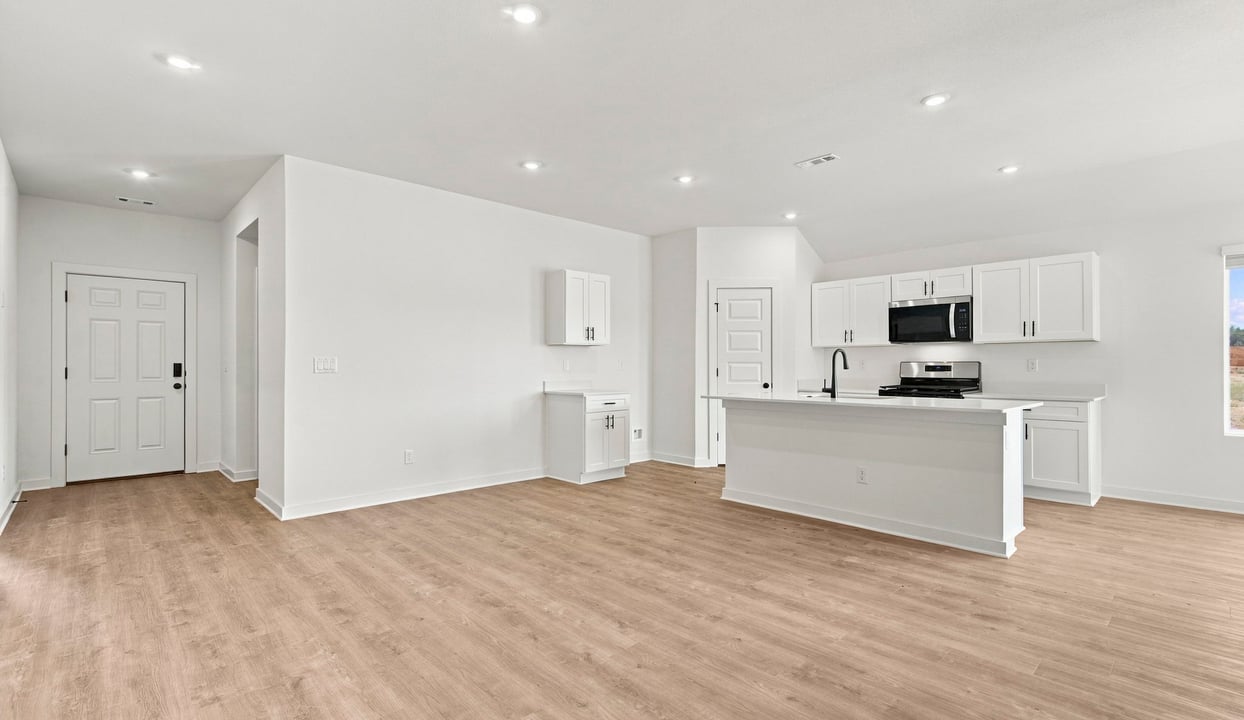 Living, Entry, and Kitchen