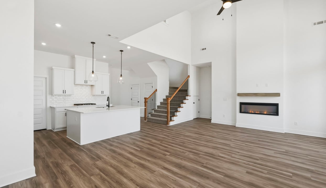 Dining, Living, and Kitchen