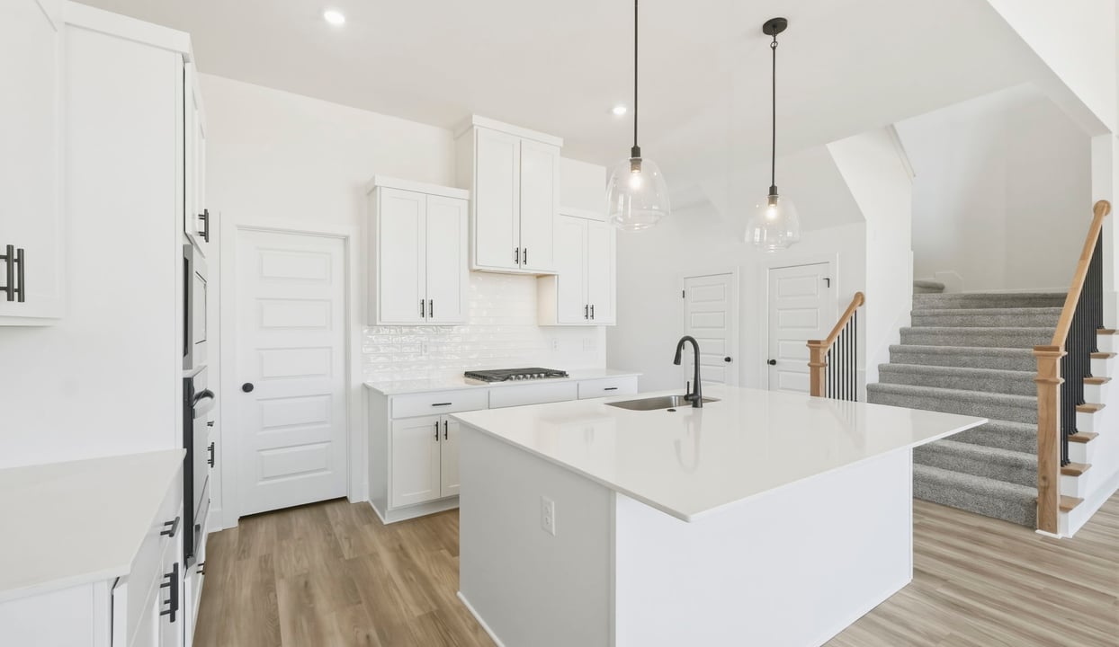 Kitchen with view of the stairwell