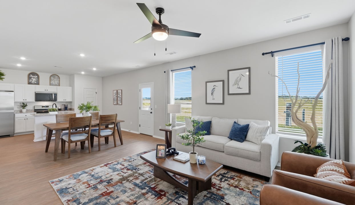 Living, Dining, and Kitchen