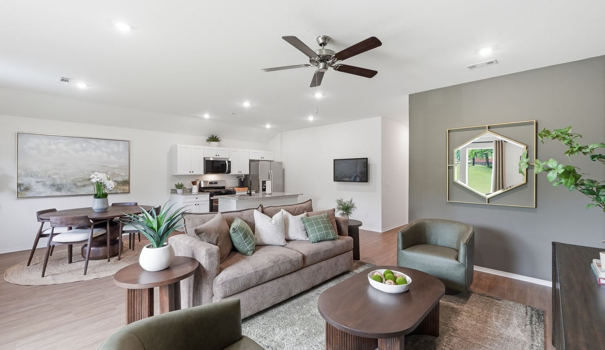 Living, Dining, and Kitchen