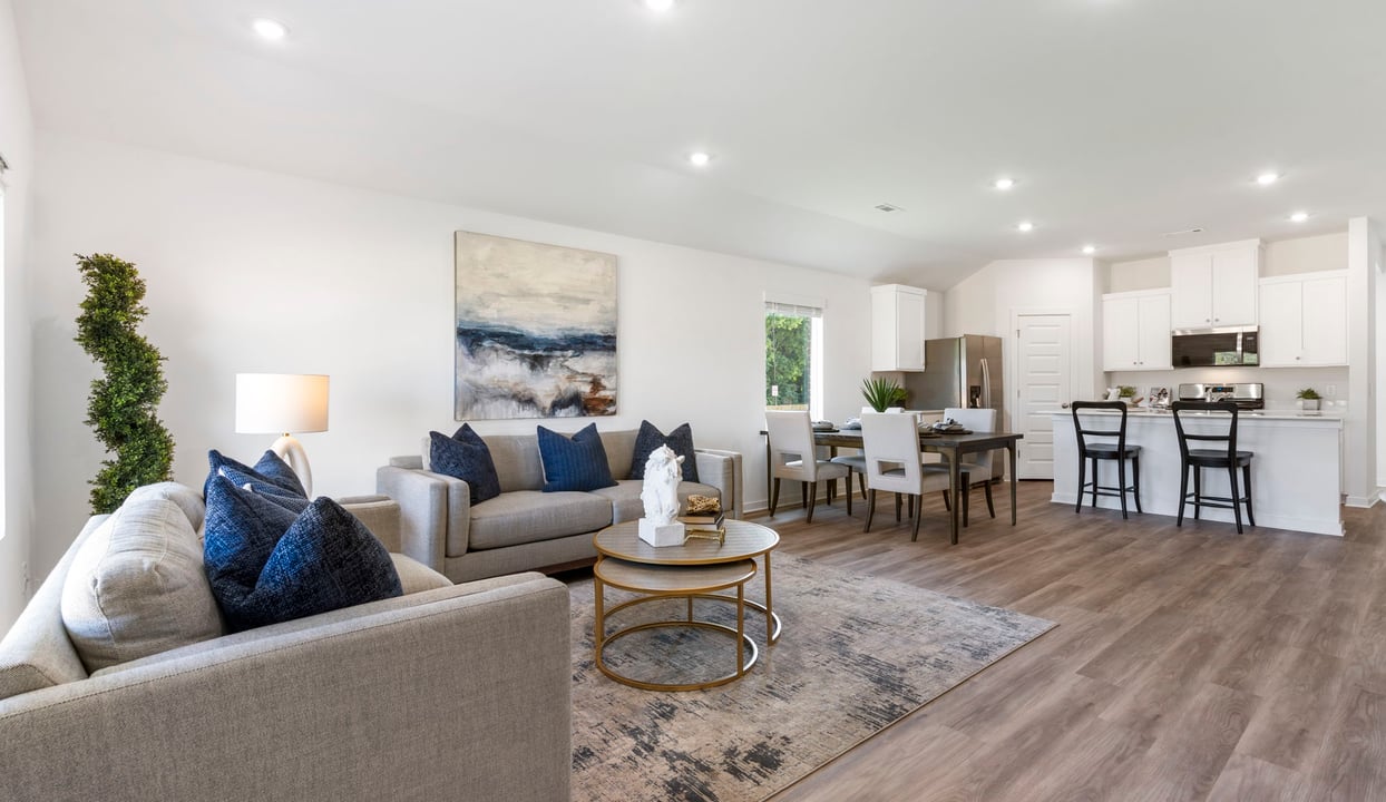 Living, Dining, and Kitchen