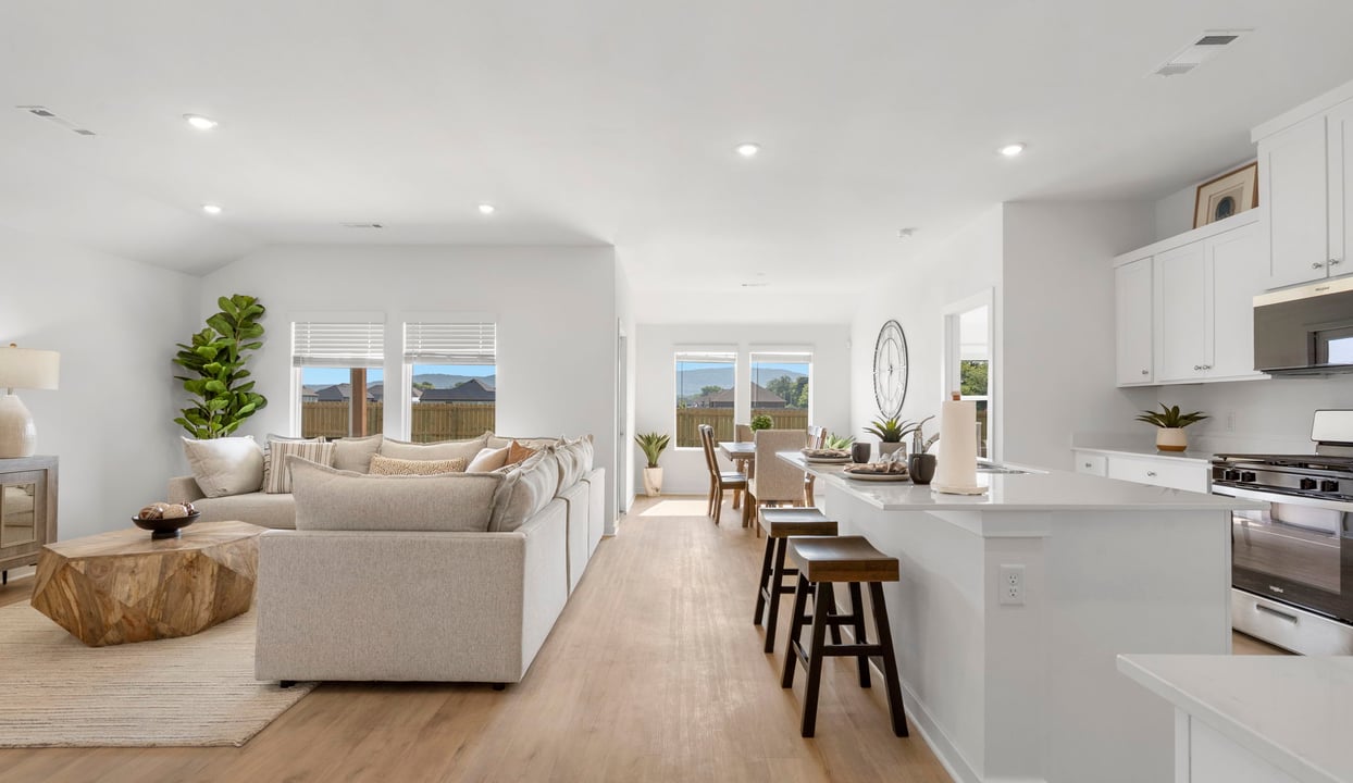 Living, Dining, and Kitchen