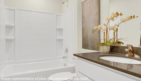 Second full bath with shower/tub insert.
