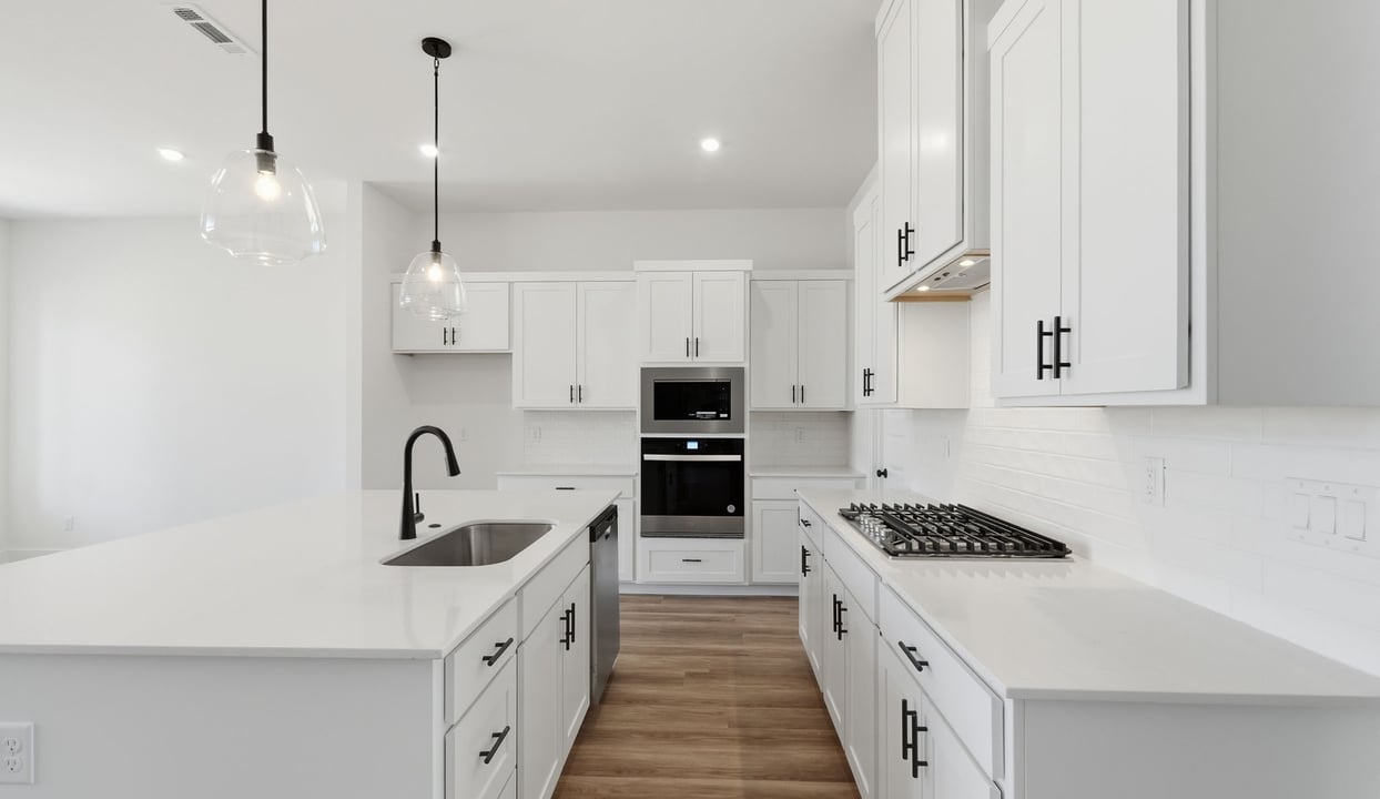 Kitchen with stainless steel appliances