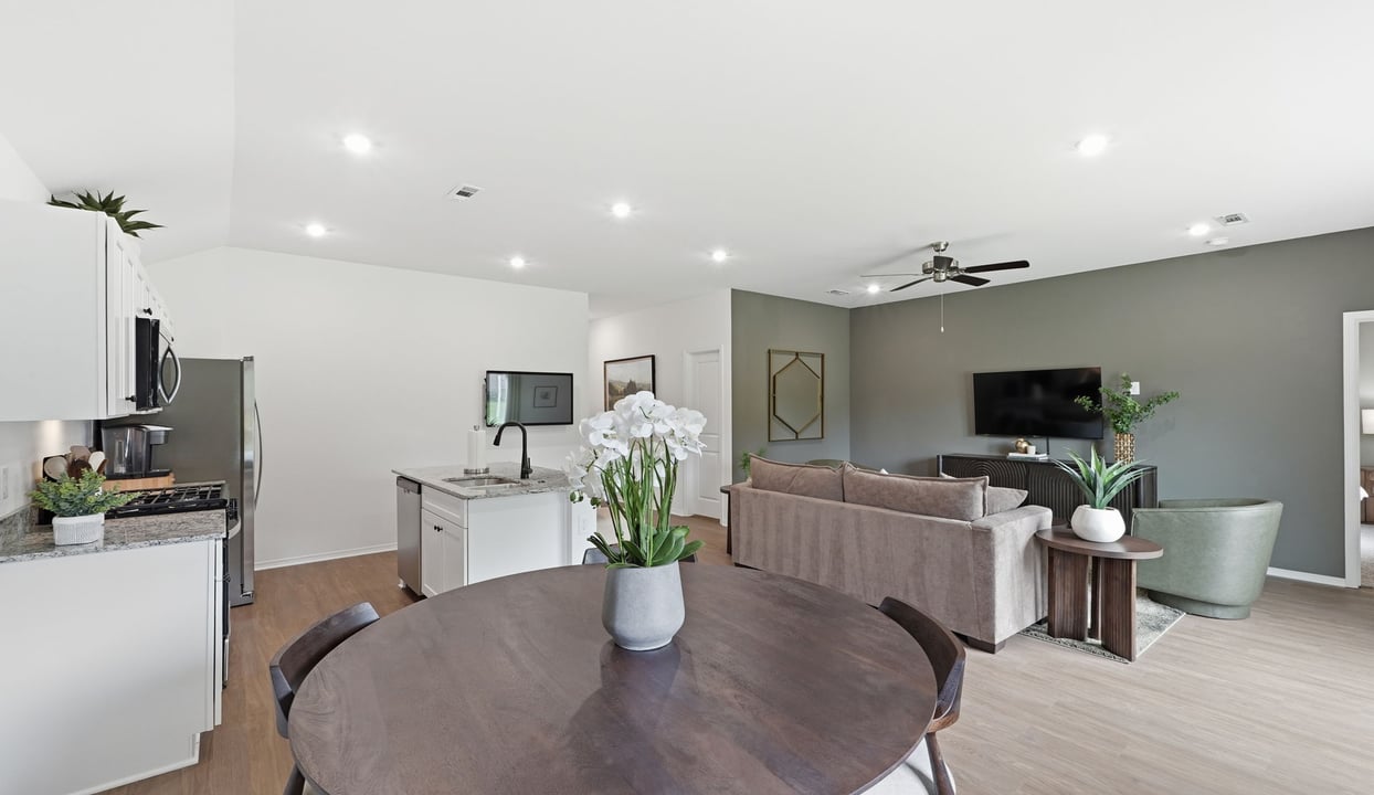 Dining, Kitchen, and Living