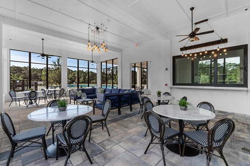 Sitting area in clubhouse.