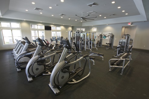 Fitness center with Cardio, and strength machines.