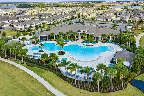 Arial view of community pool.