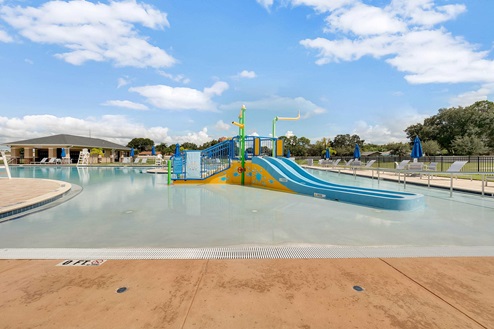 Pool area with slide.