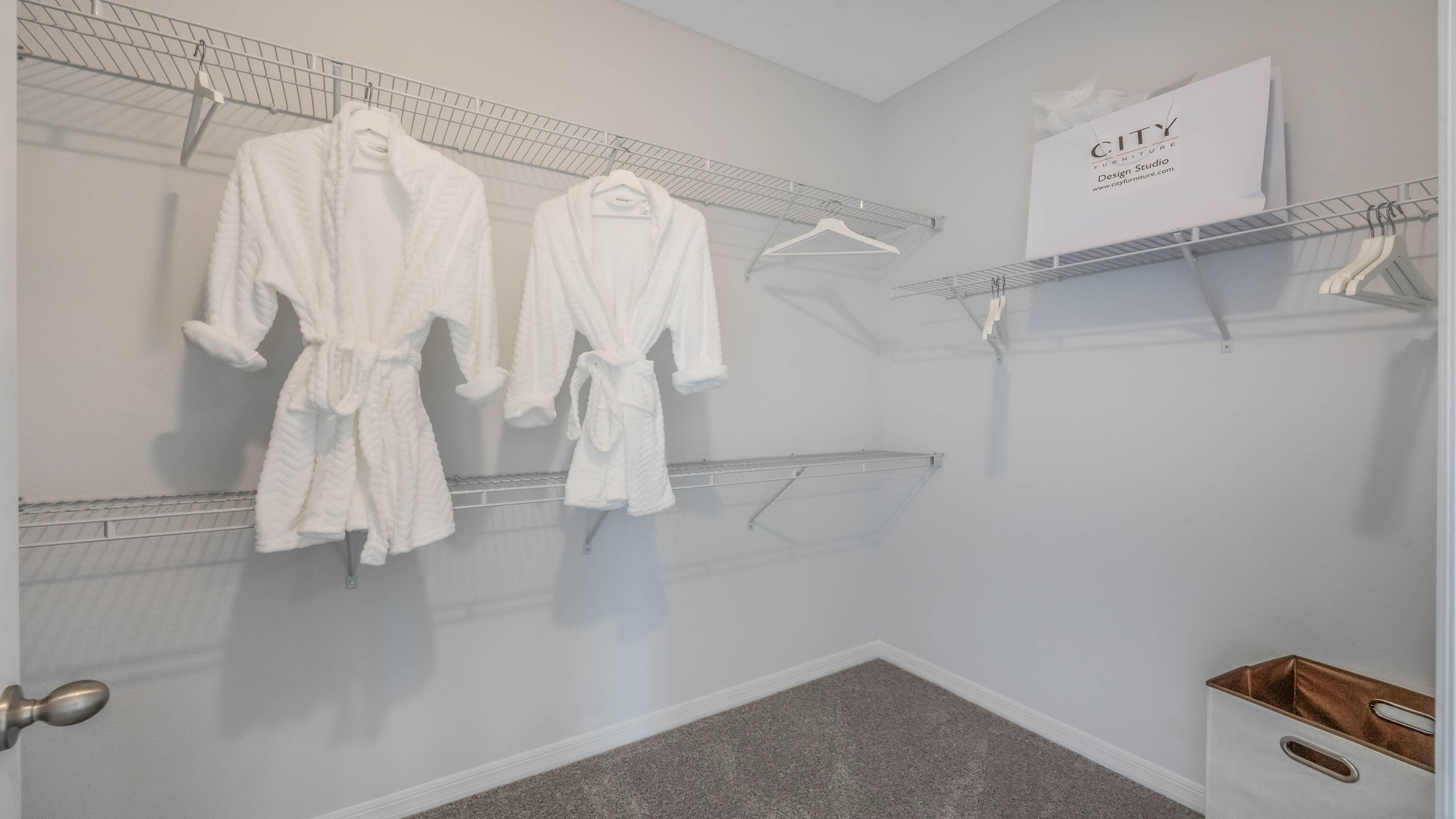 Spacious walk-in closet.