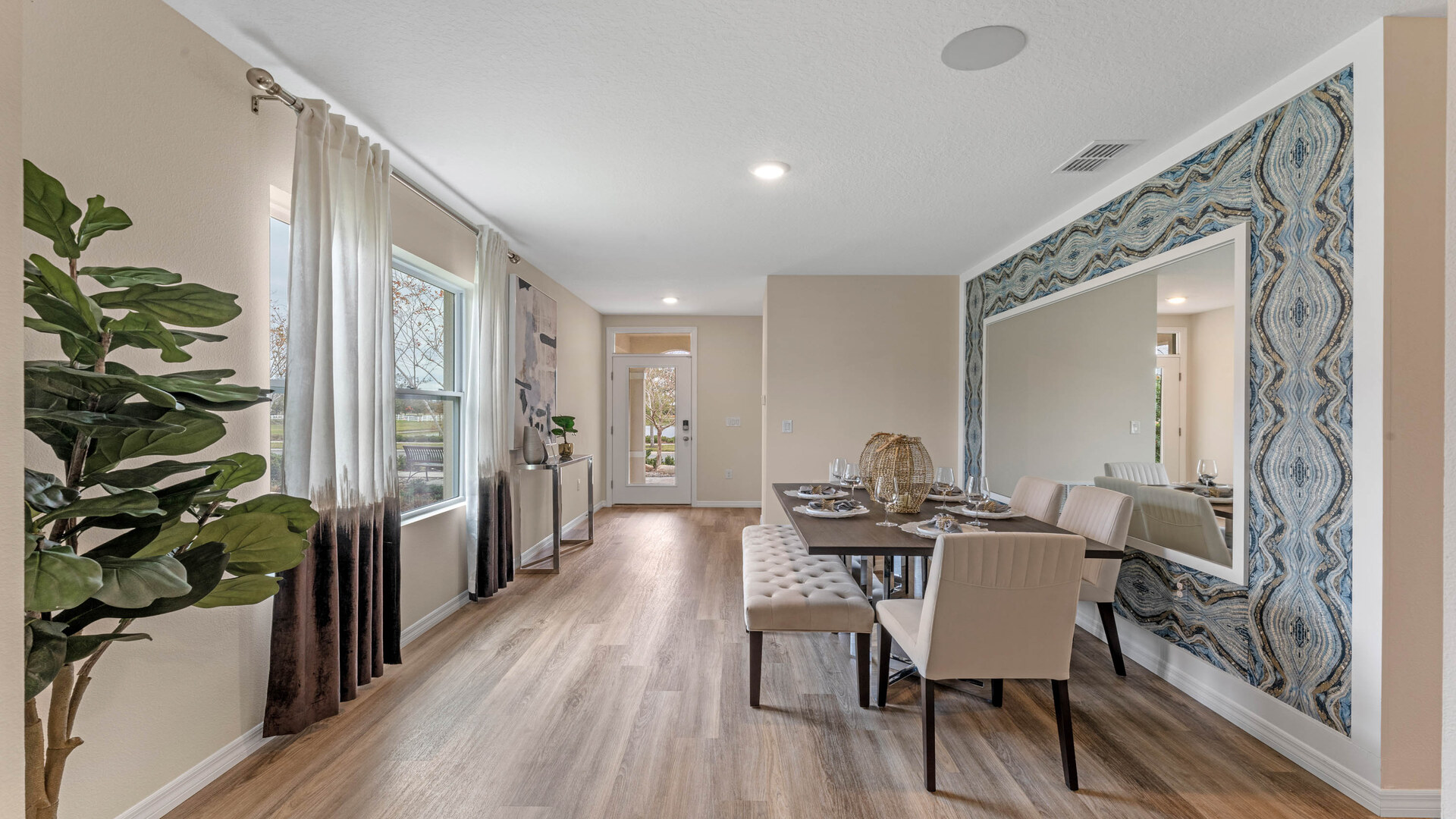 Dining area looking at front entry