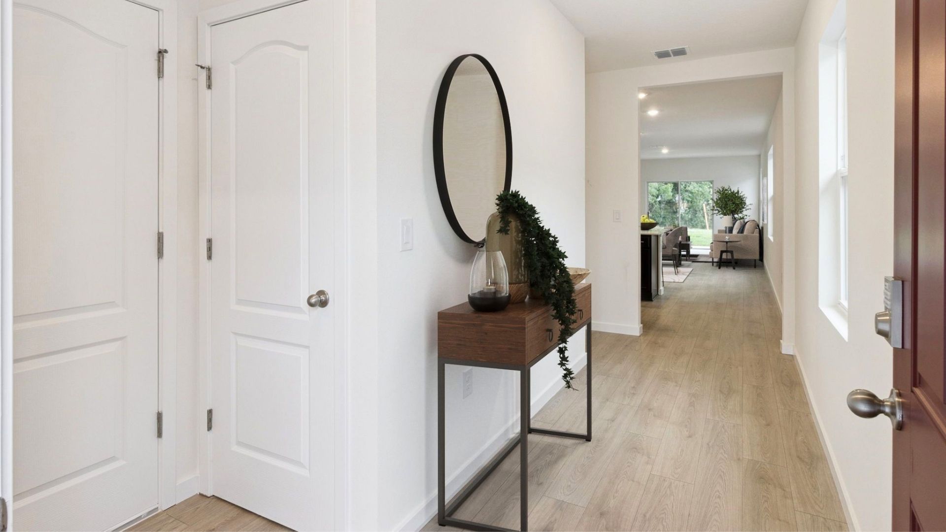 entry to home with laminate flooring