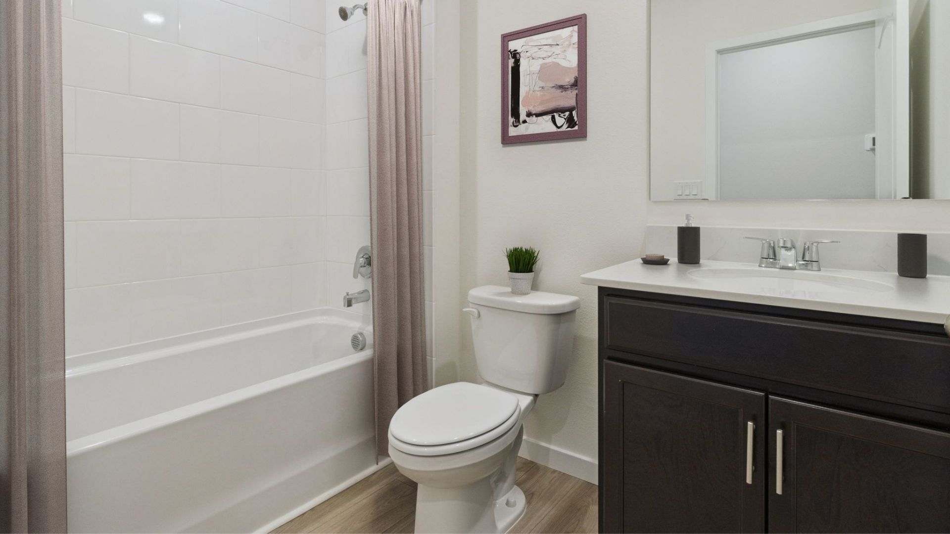 guest bathroom with shower and toilet