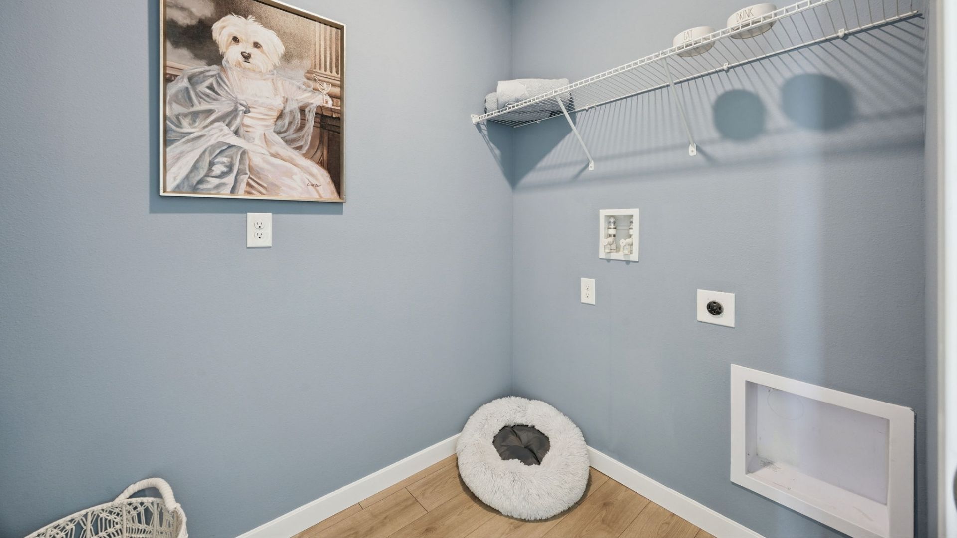 primary bathroom with quartz counters laminate flooring