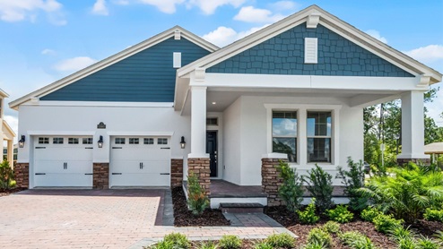 one story home with two car garage