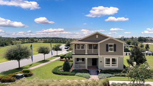 Two story home with rear garage.