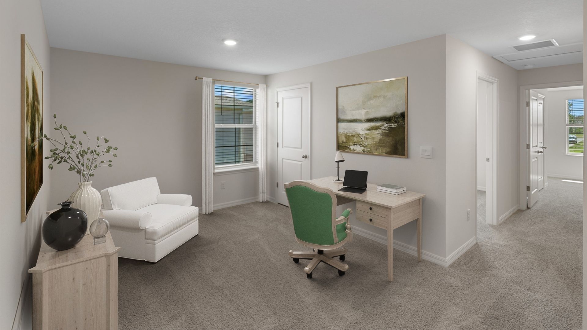 Multi-purpose open area perfect for entertaining, work or play.