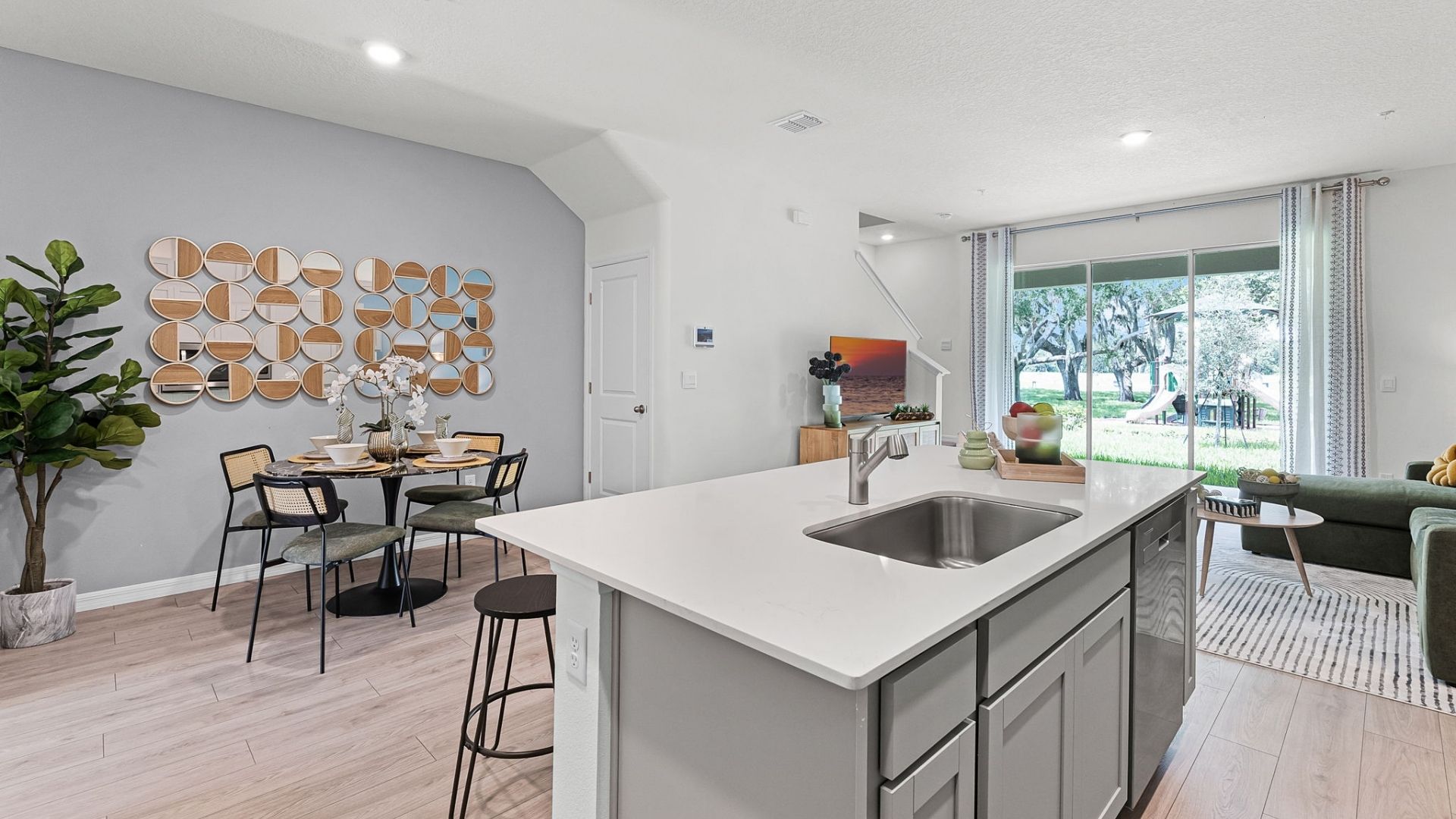 kitchen, quartz counters