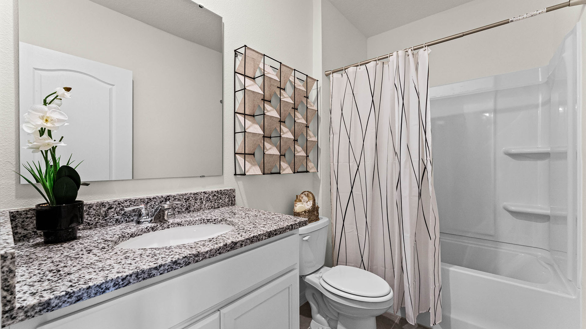 Guest bathroom with granite counters