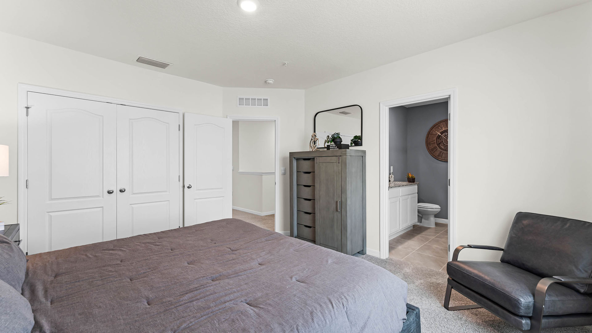 spacious primary bedroom