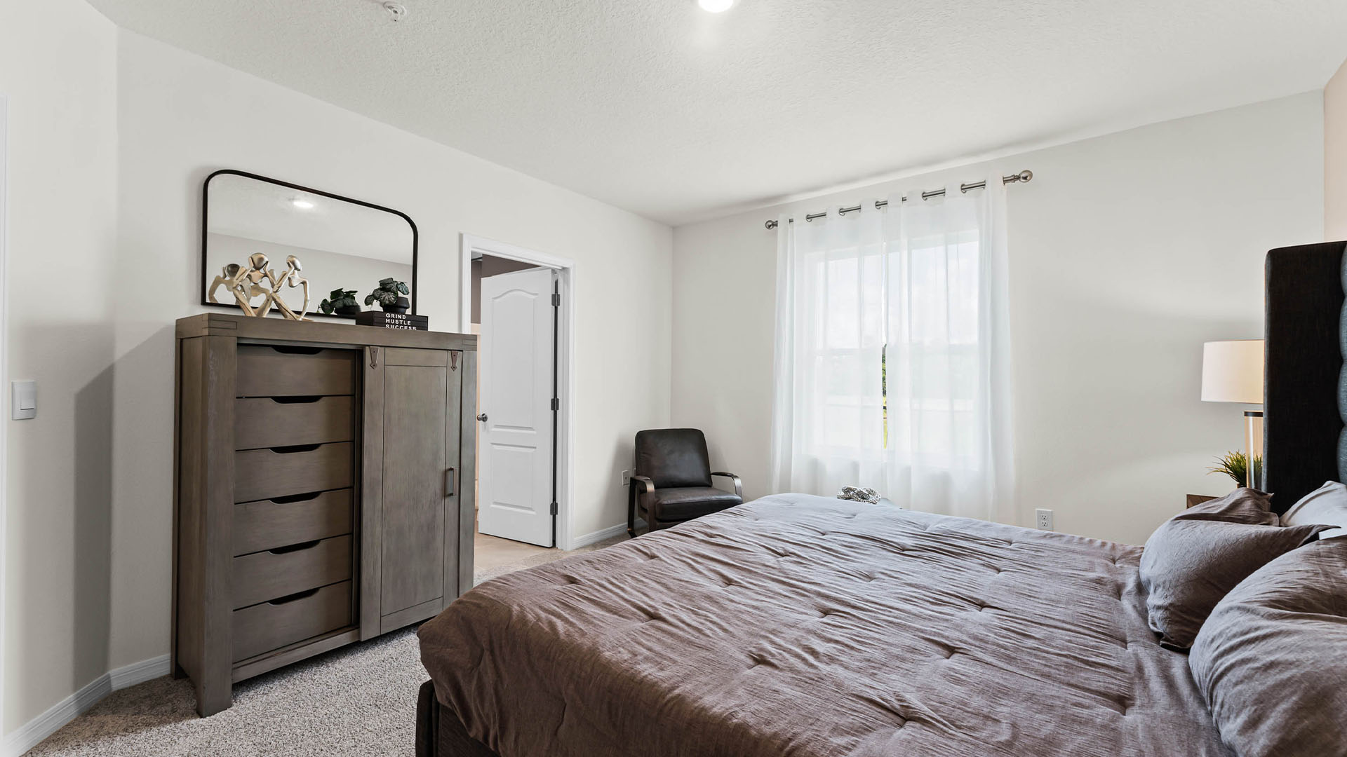 spacious primary bedroom