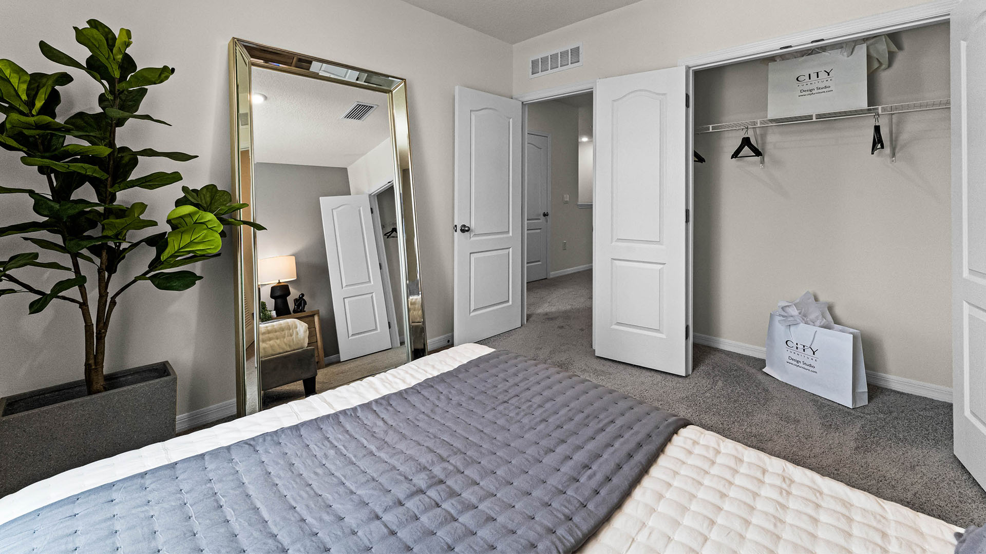 spacious guest bedroom