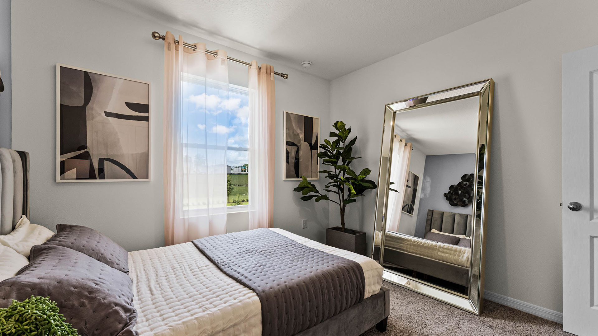 spacious guest bedroom