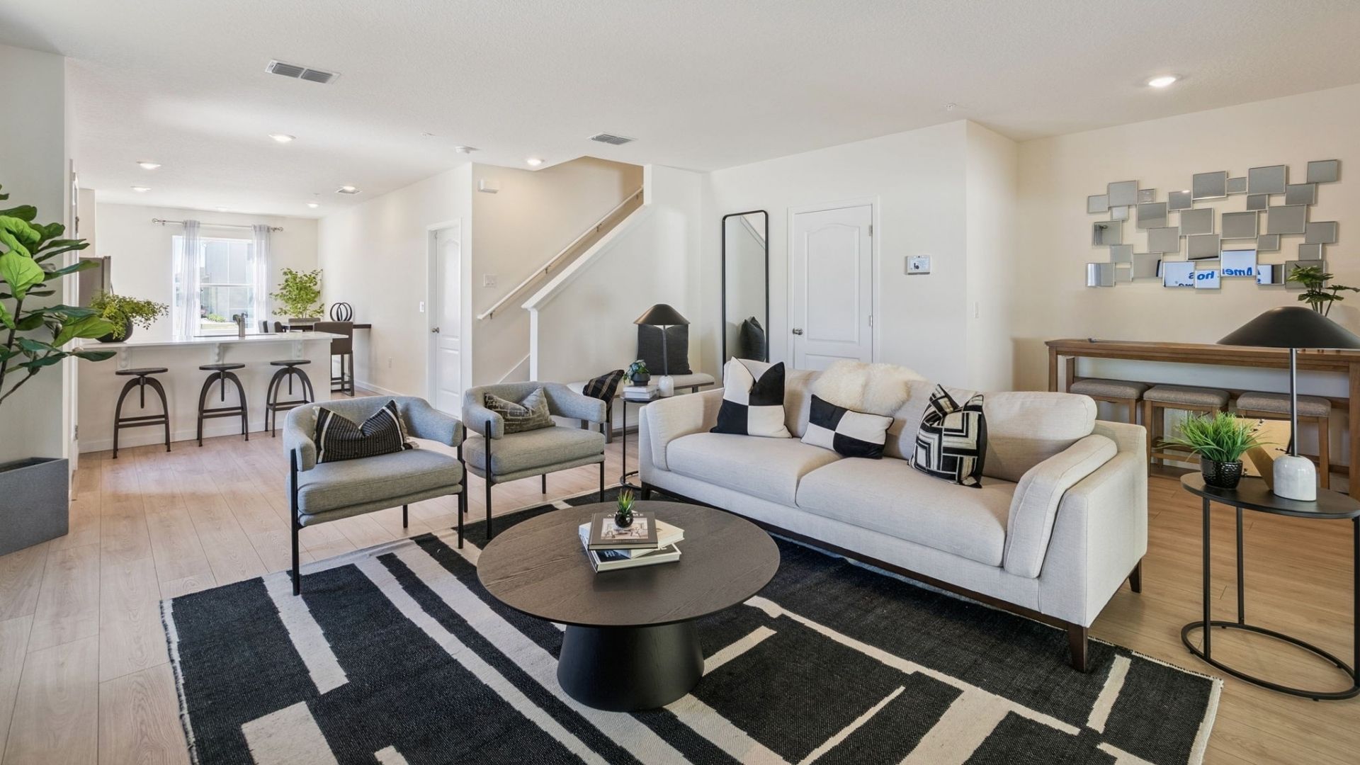 living area with revwood select flooring