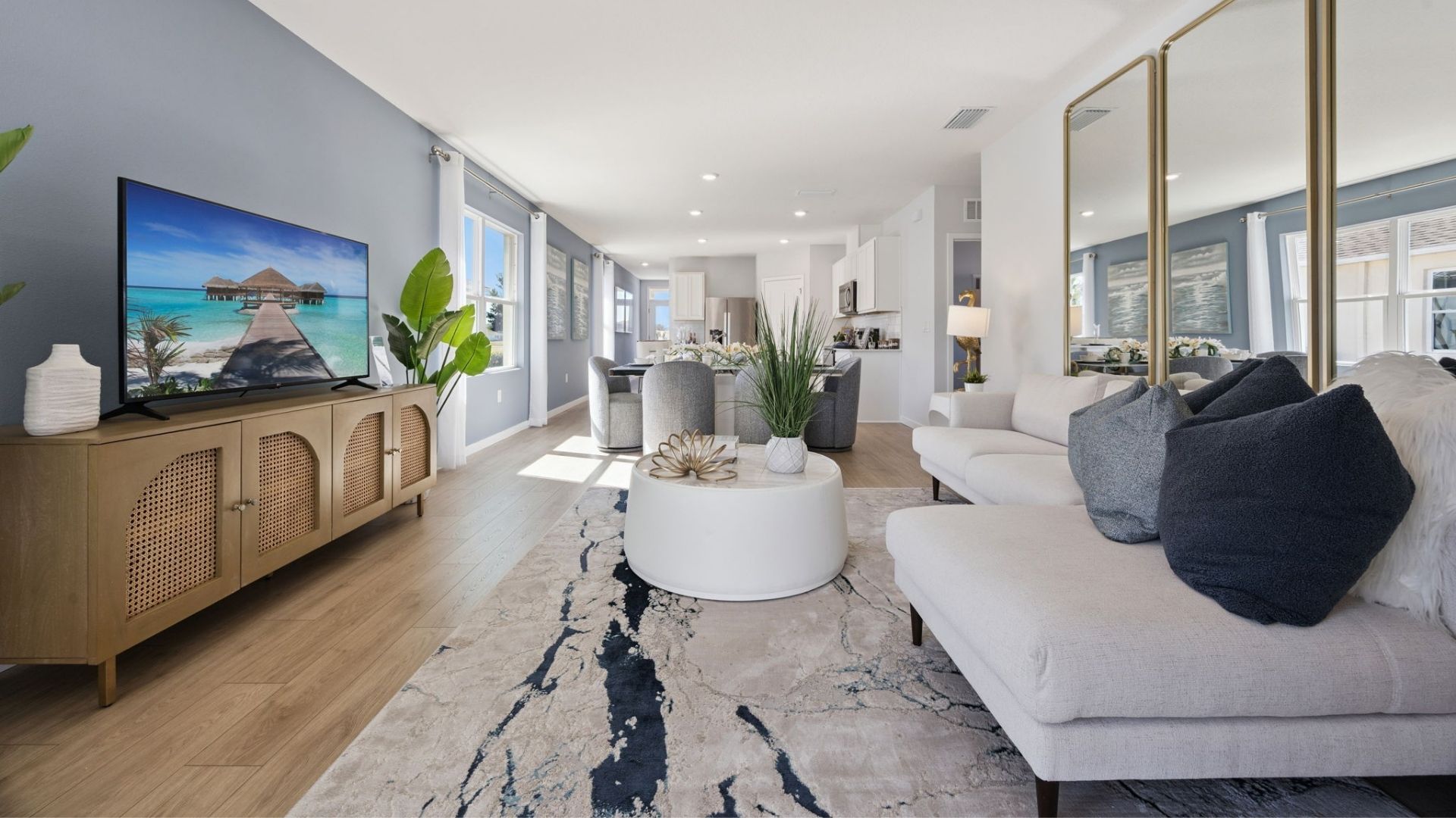 living area with revwood select flooring