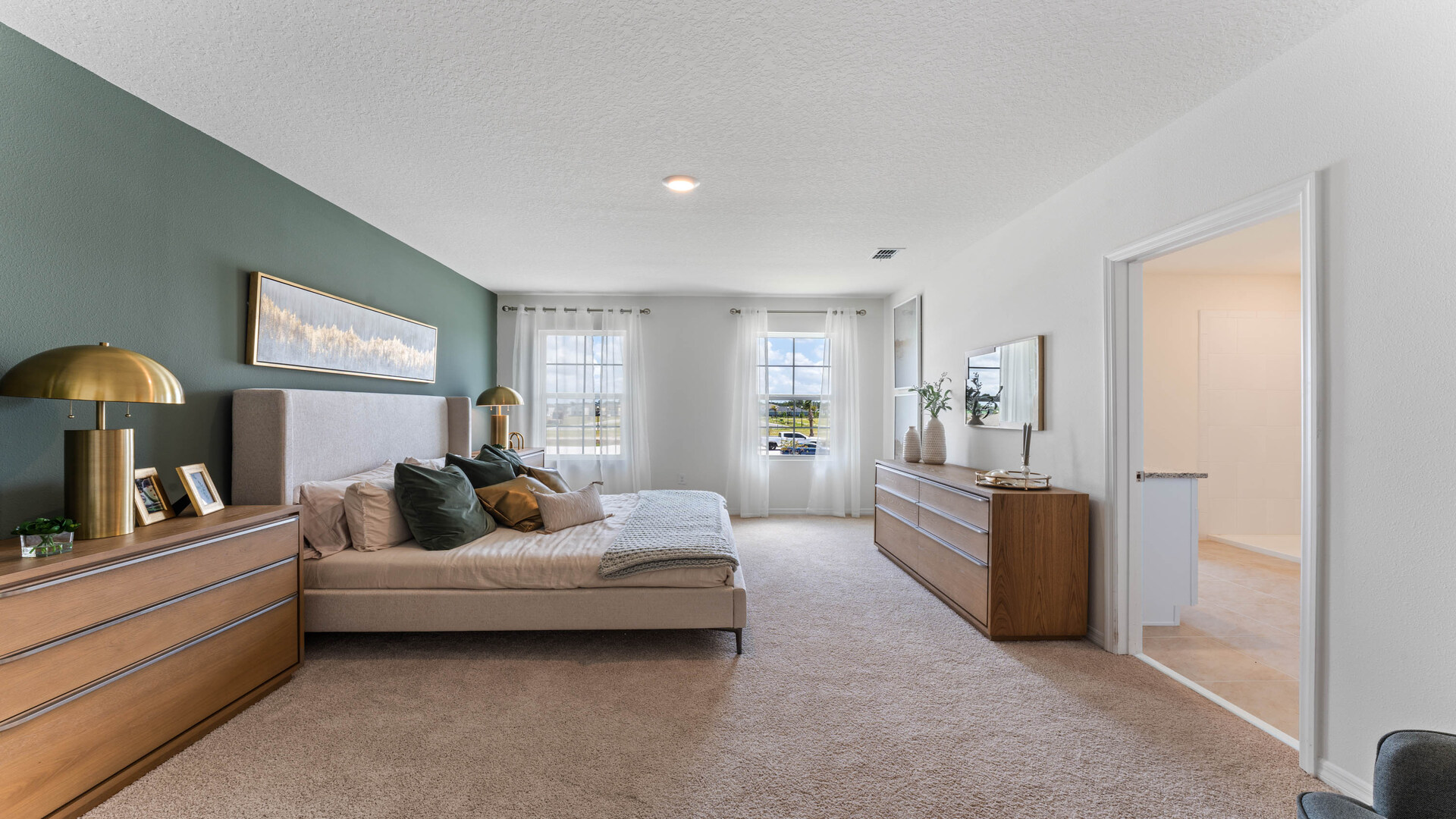 primary bedroom, king bed.