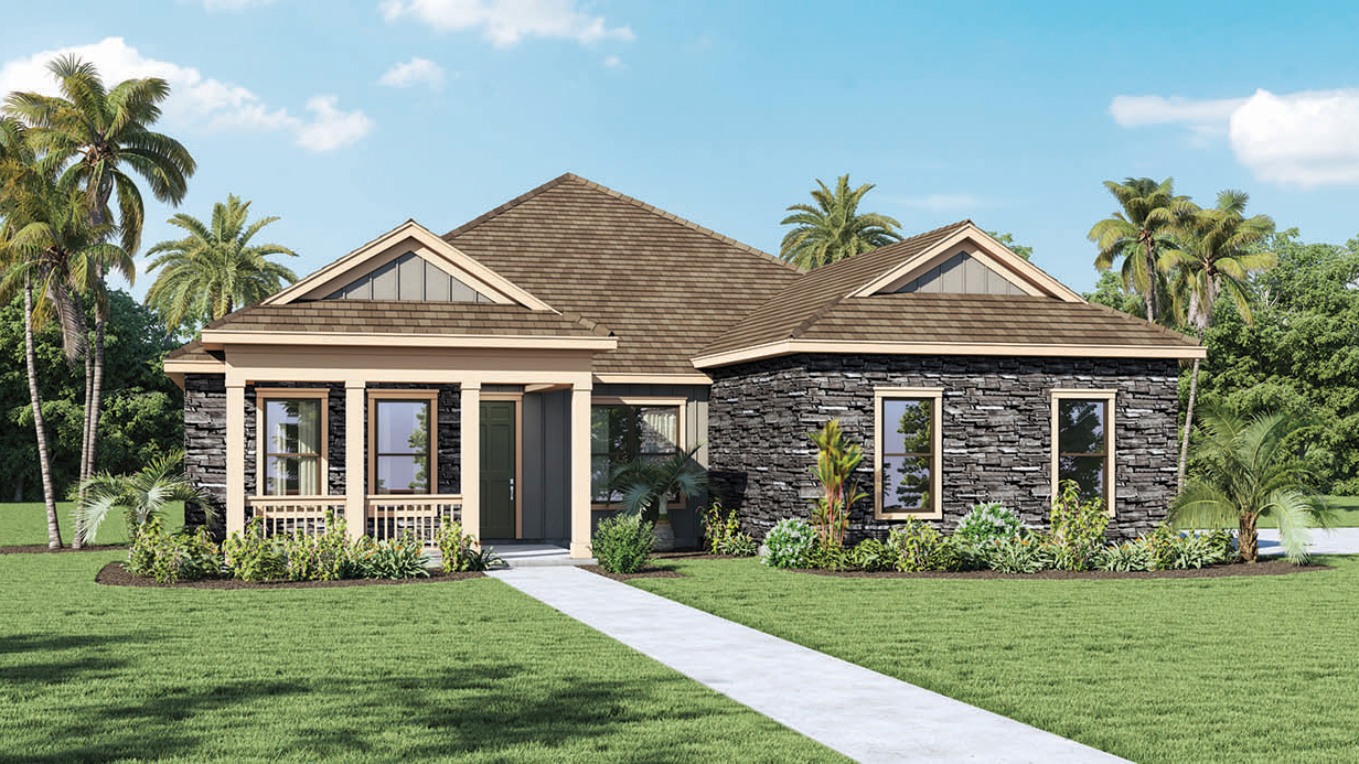 Single story multi-gen home with large windows .