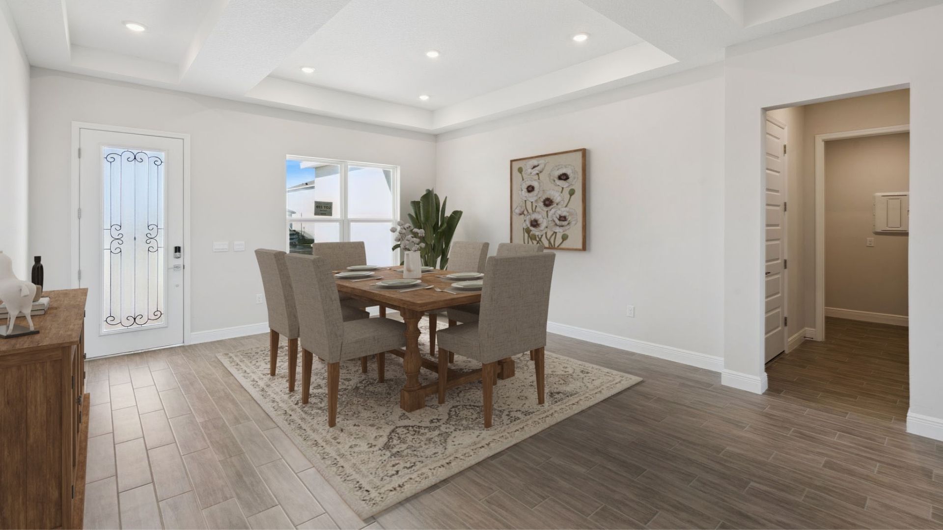 Dining room with access to backyard.