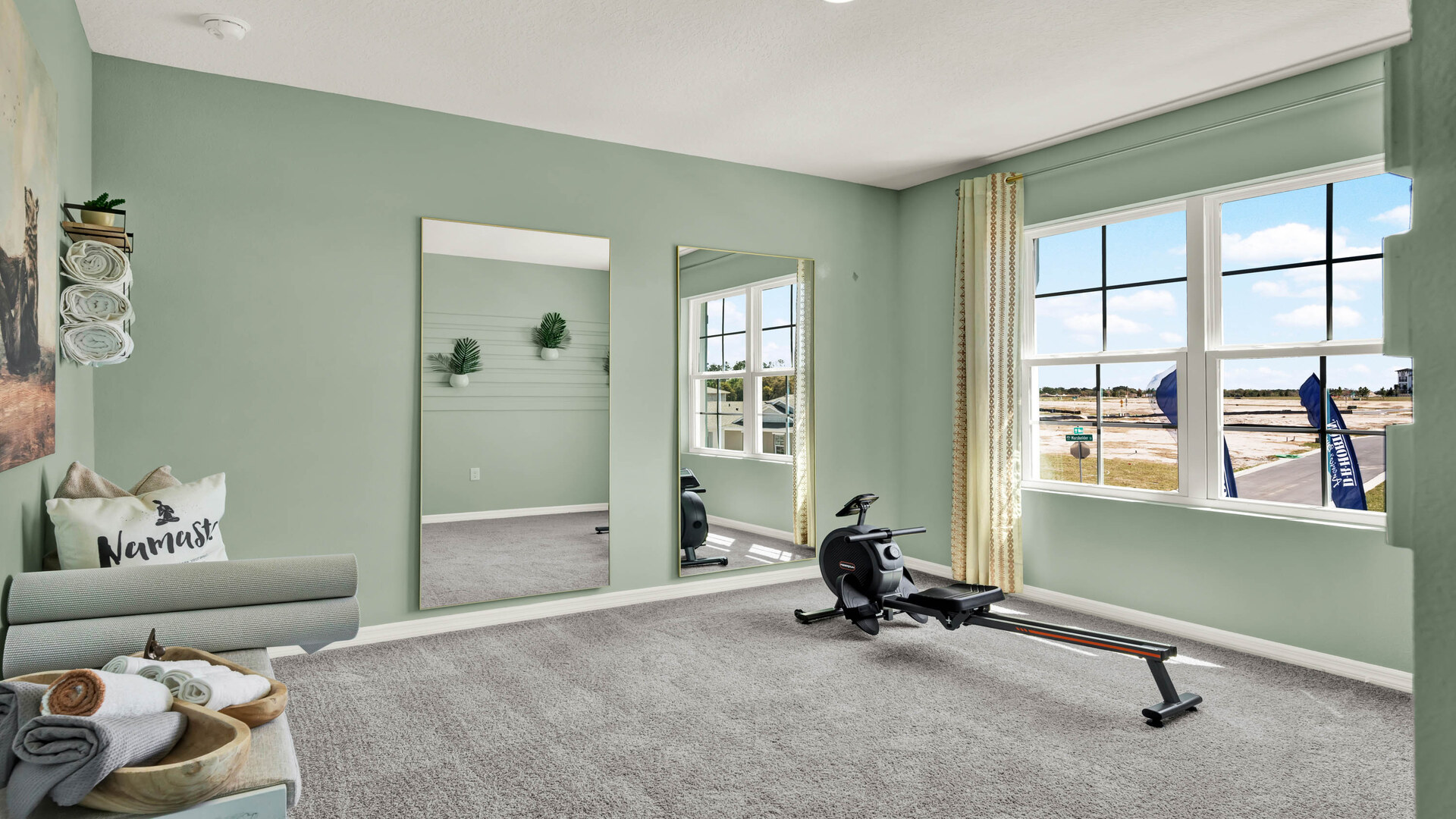 workout room with cardio equipment