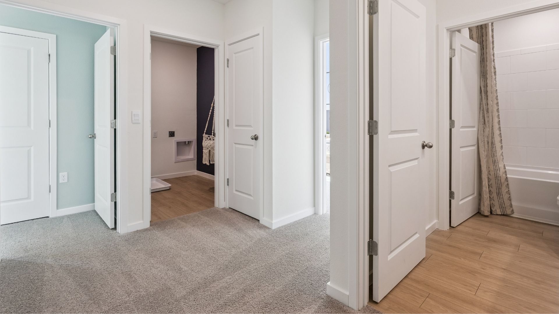 bathroom with quartz and laminate flooring