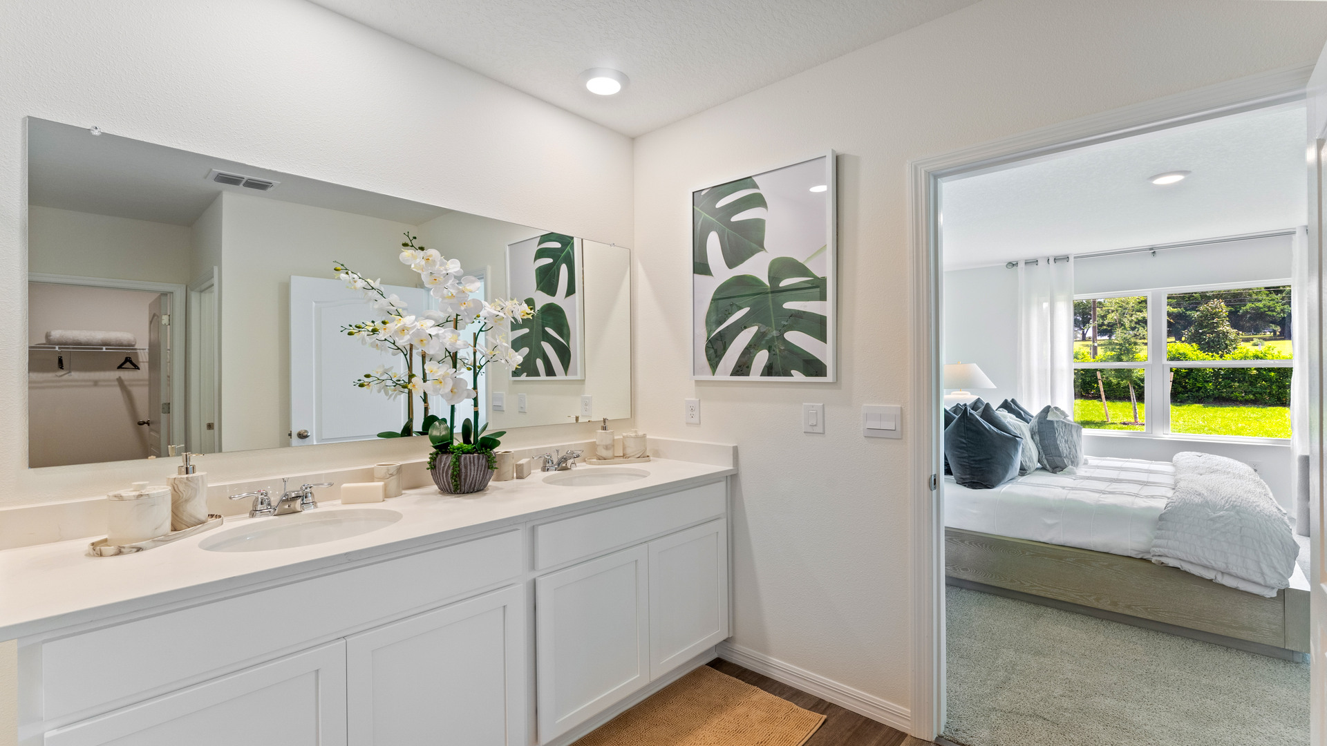 Spacious walk-in shower from master bathroom