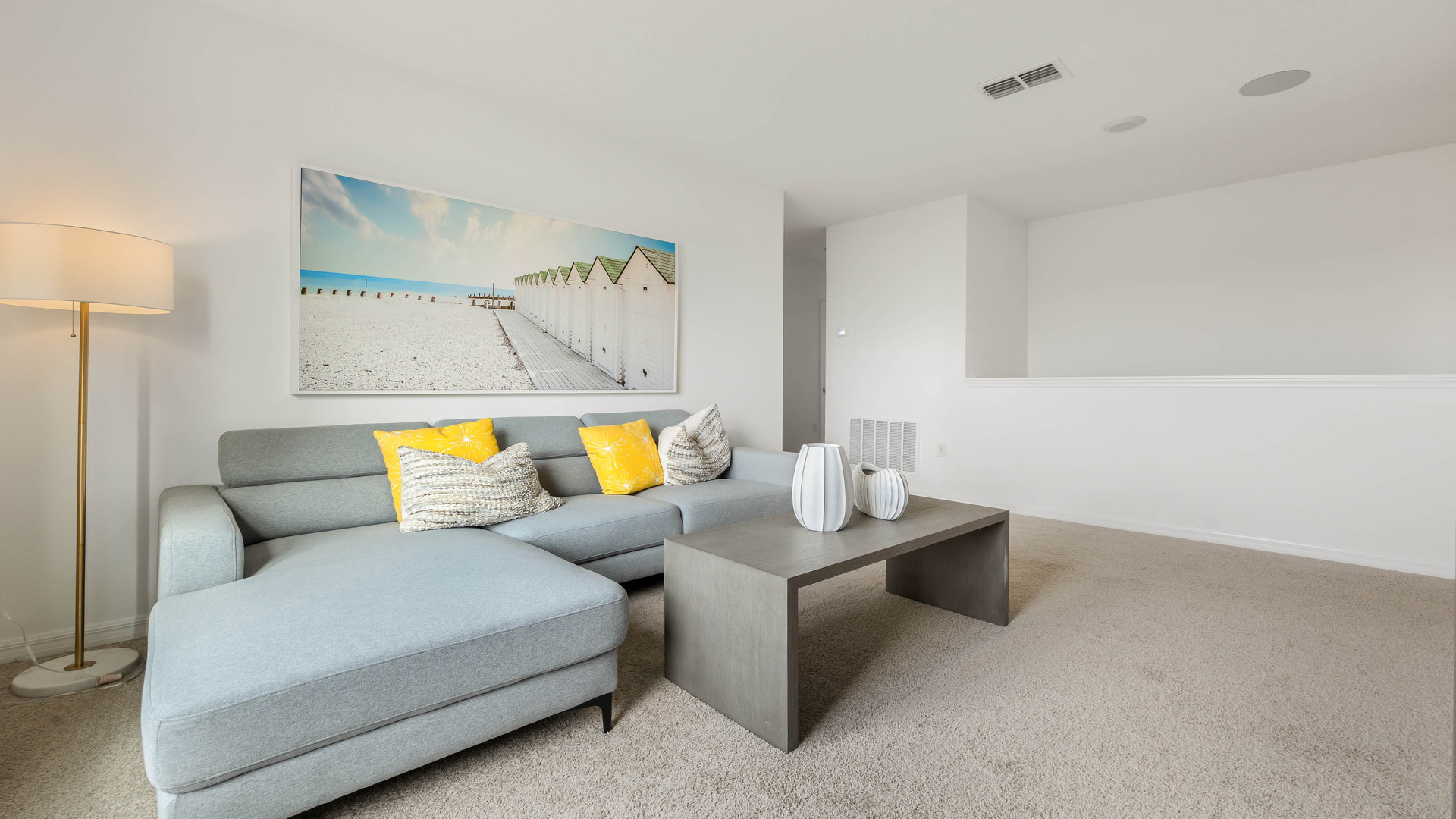 Multi-purpose open area perfect for entertaining, work or play.