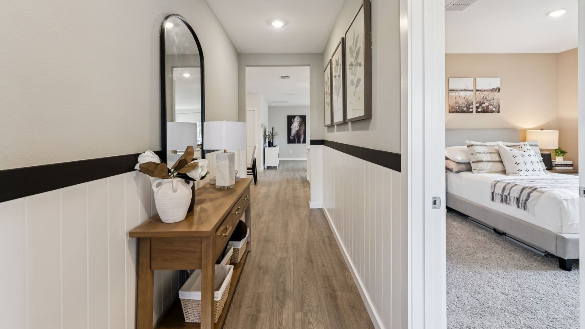 entry to home with laminate flooring