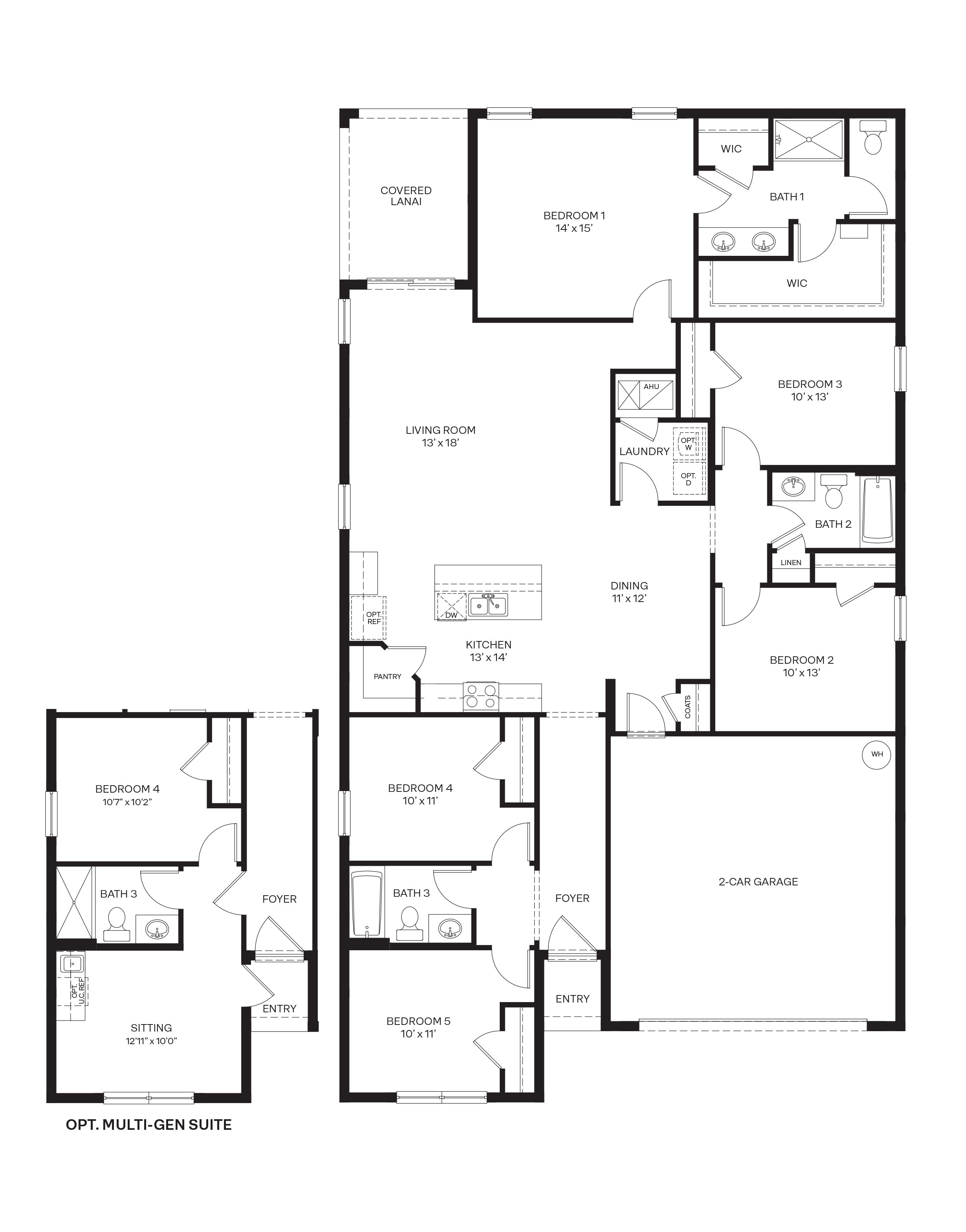 home layout with multi-gen option